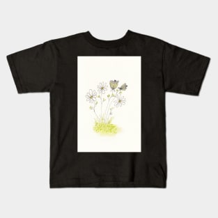 Queen Anne's Lace and Daisies in Pen Ink and Watercolor Kids T-Shirt